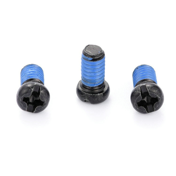Sort rund hoved krydsslids mikro mini skrue med nylon patch