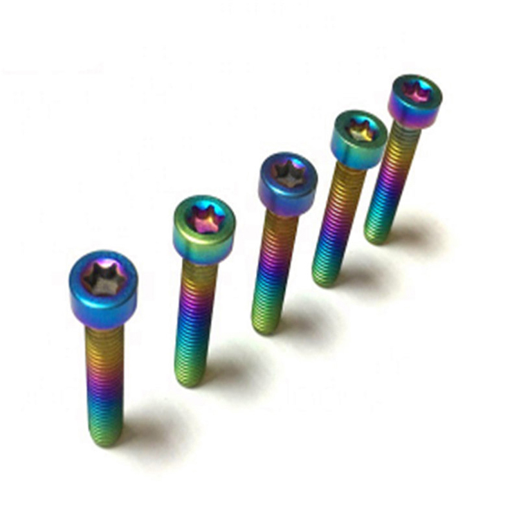 M8x12 GR5 Regnbuefarvet titaniumlegering unbrakoskrue