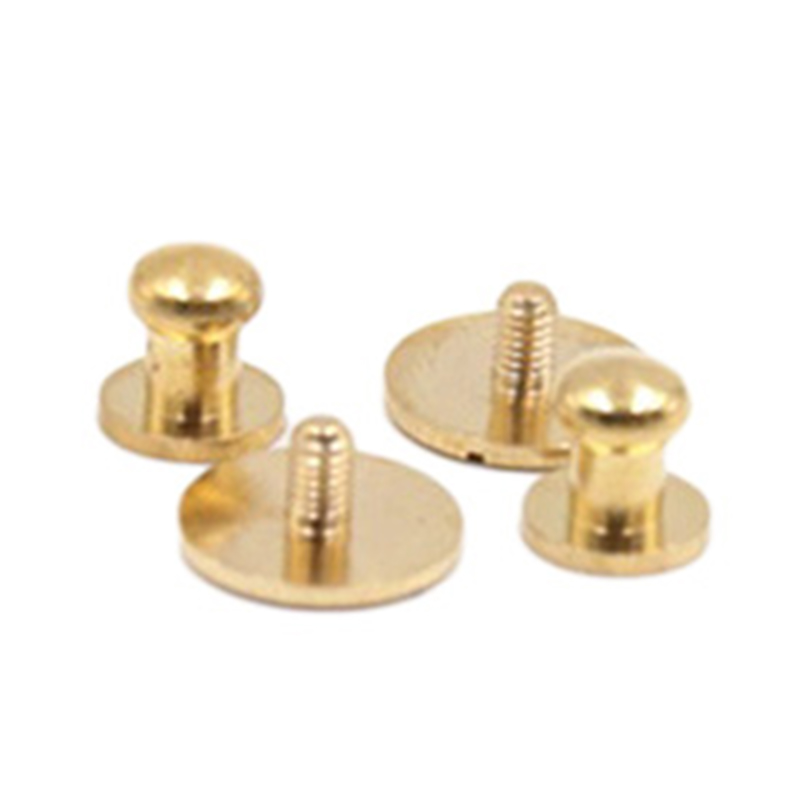 Nyt design Solid Messing Sam Brown Button Stud Til læder
