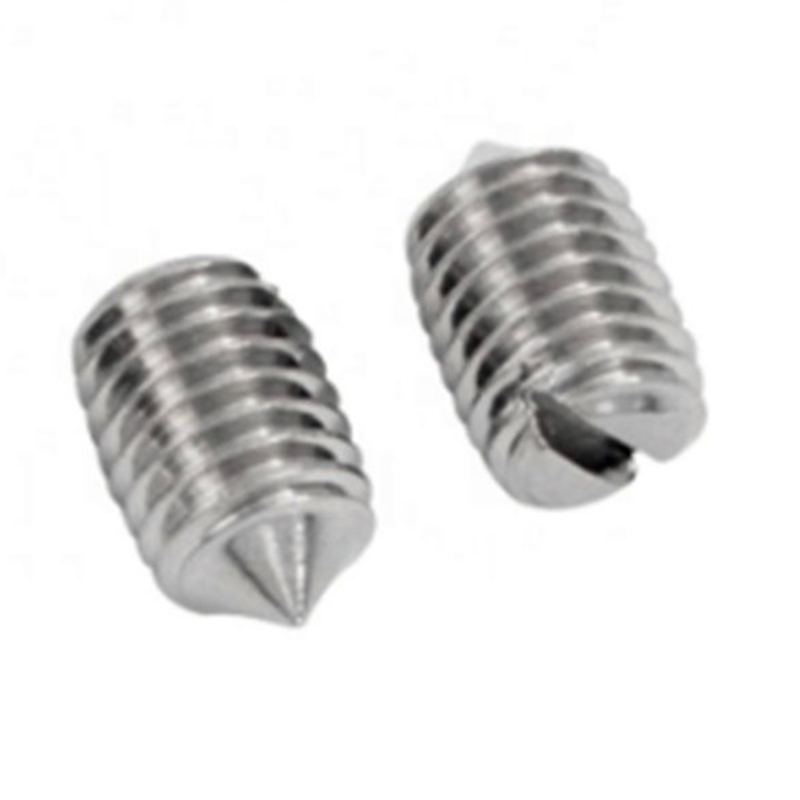 DIN553 304 316 rustfrit stål keglespids slidset sætskrue DIN553 304 316 rustfrit stål keglespids slidset sætskrue