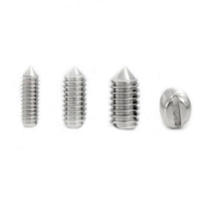 DIN553 304 316 rustfrit stål keglespids slidset sætskrue DIN553 304 316 rustfrit stål keglespids slidset sætskrue