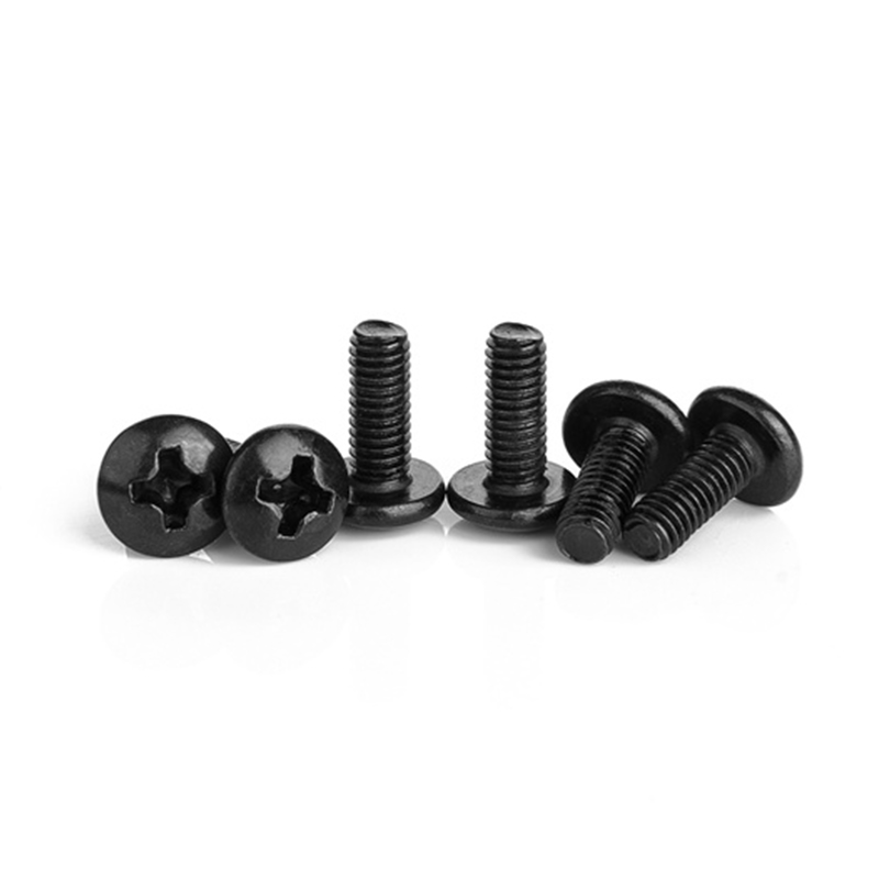 Sort rustfrit stål m5 cross truss head maskinskrue Sort rustfrit stål m5 cross truss head maskinskrue