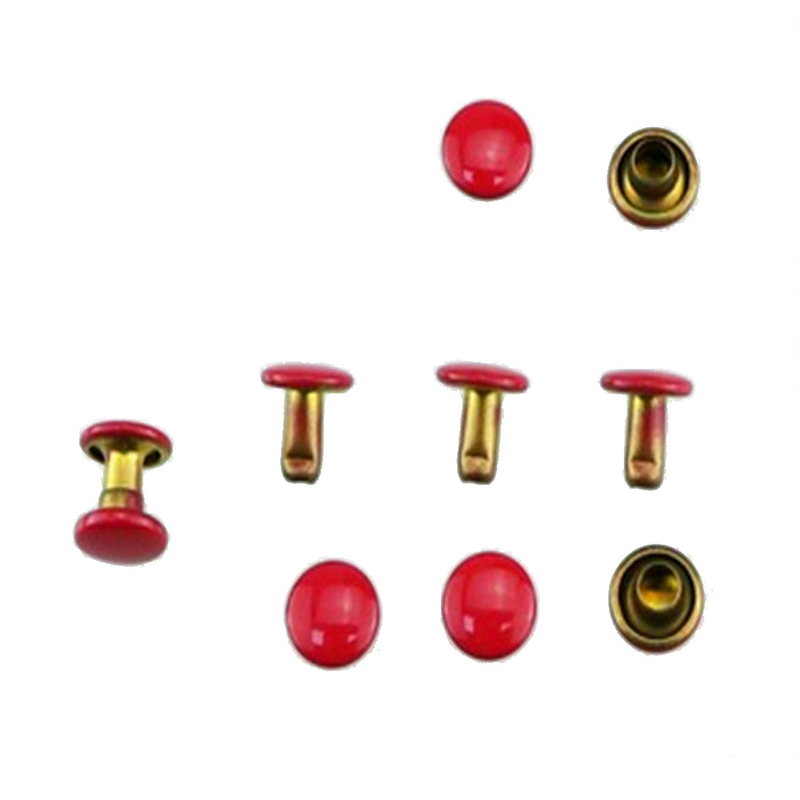 Dobbelt side messing nitte med hængende emalje til tøj og taske Dobbelt side messing nitte med hængende emalje til tøj og taske