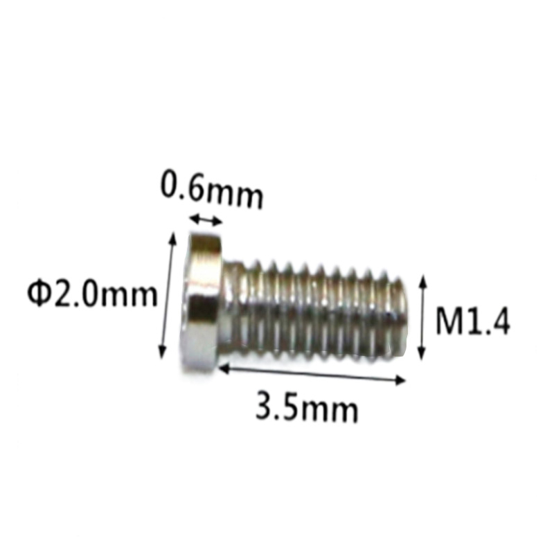 Høj præcision M1.4 6-lob miniature mikroskrue til ure Høj præcision M1.4 6-lob miniature mikroskrue til ure