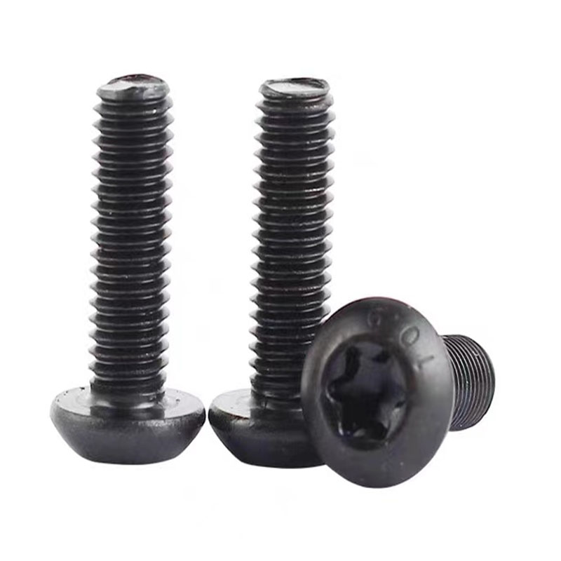Grade 10,9 m8 sort rustfrit stål torx skrue med rund hoved Grade 10,9 m8 sort rustfrit stål torx skrue med rund hoved