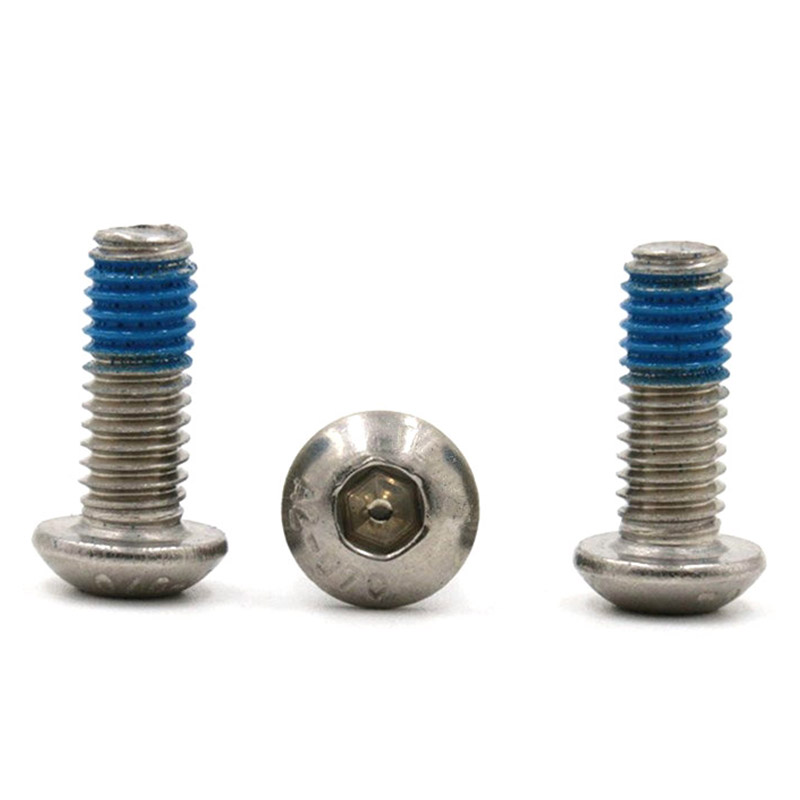 M3 rustfrit stål knaphoved sekskantet hsocket mini mikro skrue med nylon patch M3 rustfrit stål knaphoved sekskantet hsocket mini mikro skrue med nylon patch